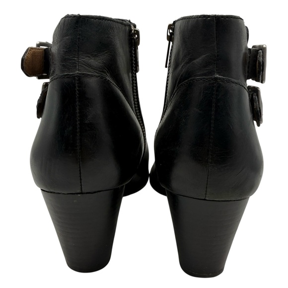 Frye Womens Shoes Jennifer Booties Sz 9.5 Black Leather Heeled Ankle Buckle - Picture 7 of 13